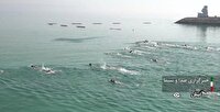 رقابت صد شناگر بزرگسال آب‌های آزاد در کیش
