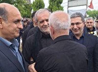 حضور رئیس جمهور در مراسم سوم پدر نماینده رشت و خمام در مجلس شورای اسلامی در صومعه سرا